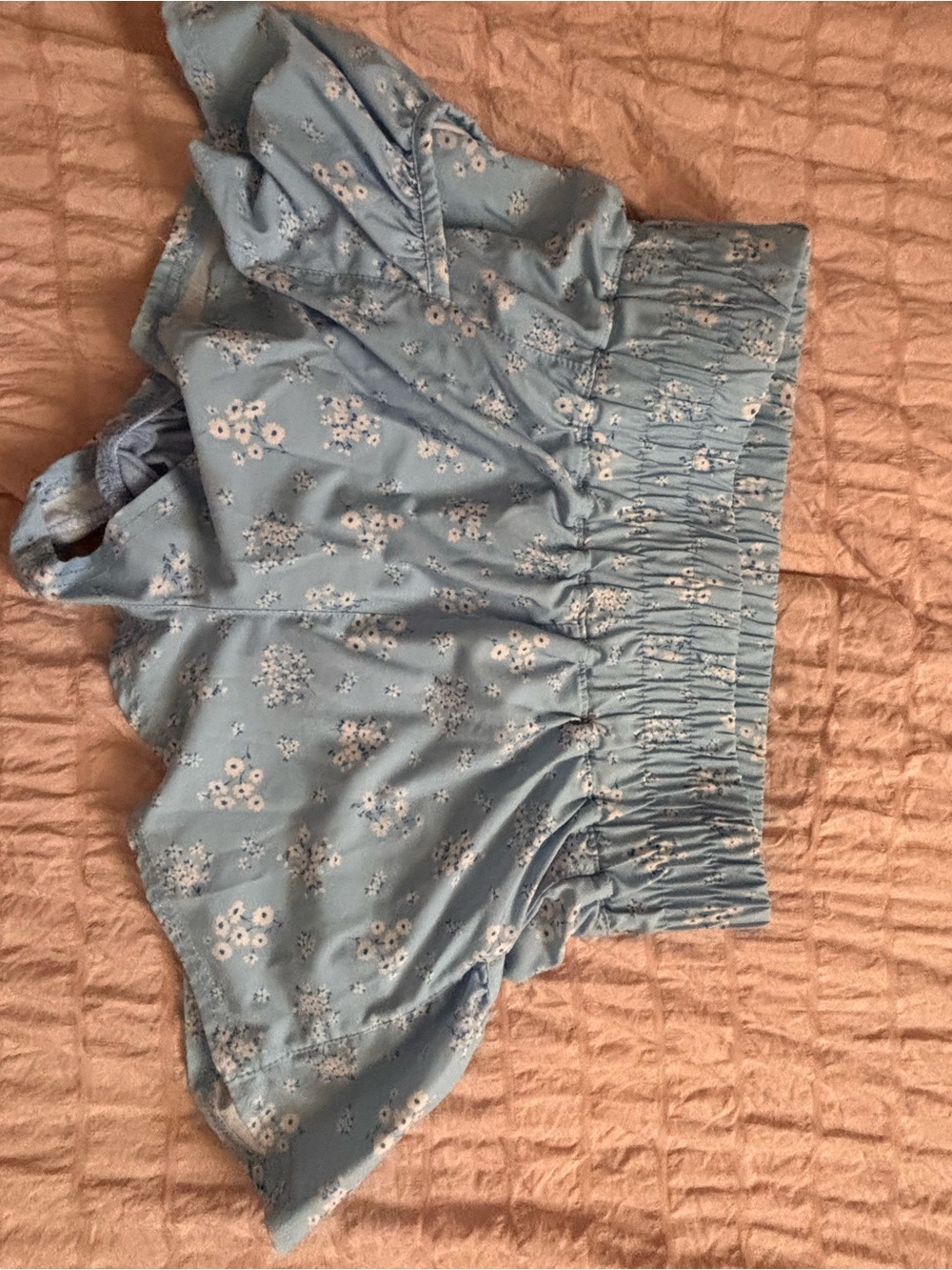 Altar'd State Light Blue Floral High-Waist Shorts